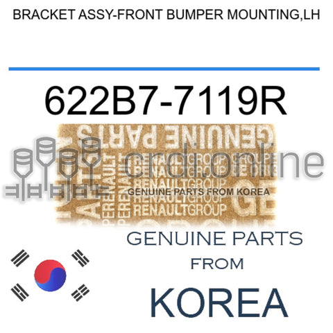 BRACKET ASSY-FRONT BUMPER MOUNTING,LH [ORIGINAL] 622B7-7119R 622B77119R 622B7 7119R