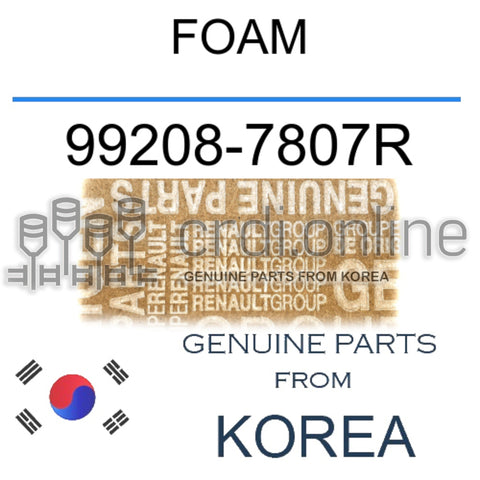 FOAM [ORIGINAL] 99208-7807R 992087807R 99208 7807R
