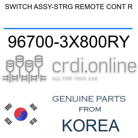 SWITCH ASSY-STRG REMOTE CONT R 96700-3X800RY 967003X800RY 96700 3X800RY