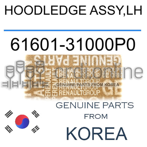 HOODLEDGE ASSY,LH [ORIGINAL] 61601-31000P0 6160131000P0 61601 31000P0