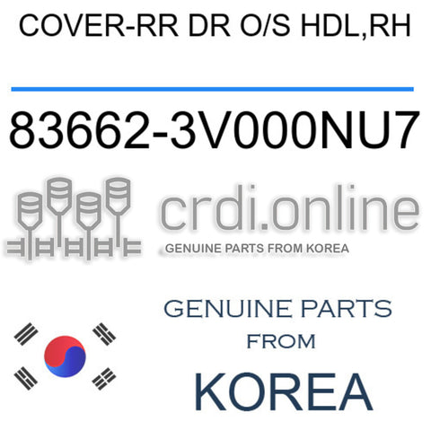 COVER-RR DR O/S HDL,RH 83662-3V000NU7 836623V000NU7 83662 3V000NU7