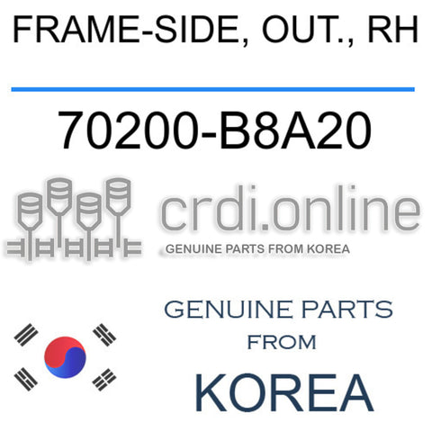 FRAME-SIDE, OUT., RH [ORIGINAL] 70200-B8A20 70200B8A20 70200 B8A20