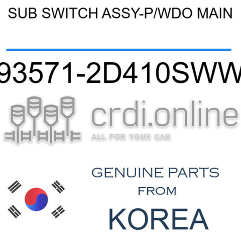 SUB SWITCH ASSY-P/WDO MAIN [ORIGINAL] 93571-2D410SWW 935712D410SWW 93571 2D410SWW