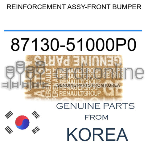 REINFORCEMENT ASSY-FRONT BUMPER [ORIGINAL] 87130-51000P0 8713051000P0 87130 51000P0