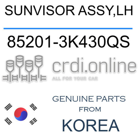 SUNVISOR ASSY,LH 85201-3K430QS 852013K430QS 85201 3K430QS