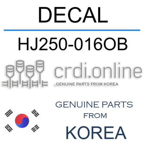 DECAL HJ250-016OB HJ250016OB HJ250 016OB