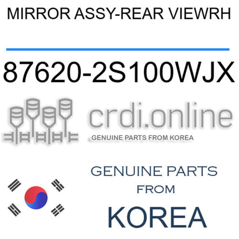 MIRROR ASSY-REAR VIEWRH [ORIGINAL] 87620-2S100WJX 876202S100WJX 87620 2S100WJX