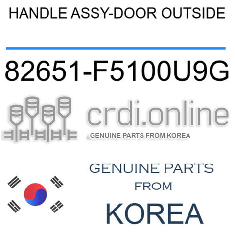 HANDLE ASSY-DOOR OUTSIDE [ORIGINAL] 82651-F5100U9G 82651F5100U9G 82651 F5100U9G