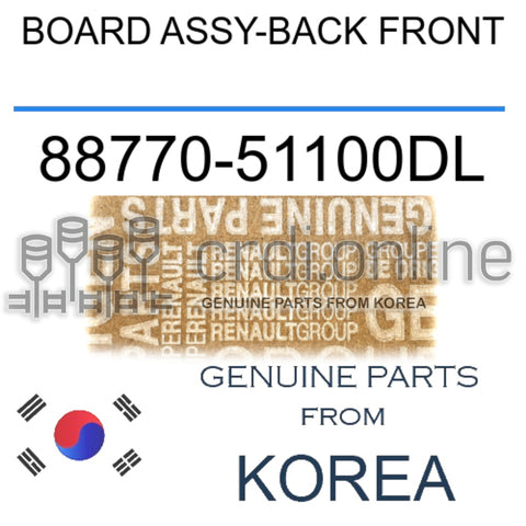 BOARD ASSY-BACK FRONT [ORIGINAL] 88770-51100DL 8877051100DL 88770 51100DL
