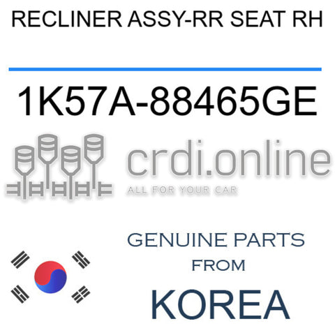 RECLINER ASSY-RR SEAT RH [ORIGINAL] 1K57A-88465GE 1K57A88465GE 1K57A 88465GE