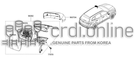 OUTSIDE MIRROR - BODY LH 96331-2275R 963312275R 96331 2275R