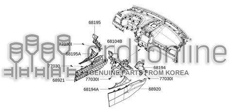 GARNISH-INSTUPPER RH 68194-5934R 681945934R 68194 5934R