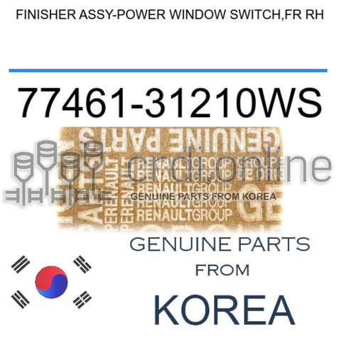 FINISHER ASSY-POWER WINDOW SWITCH,FR RH [ORIGINAL] 77461-31210WS 7746131210WS 77461 31210WS