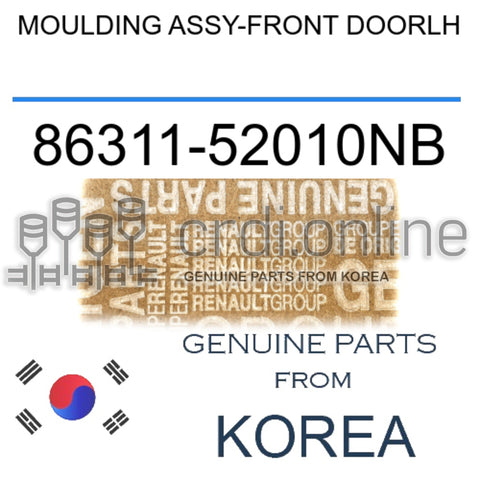 MOULDING ASSY-FRONT DOORLH [ORIGINAL] 86311-52010NB 8631152010NB 86311 52010NB