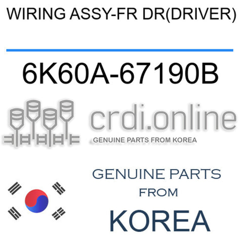 WIRING ASSY-FR DR(DRIVER) 6K60A-67190B 6K60A67190B 6K60A 67190B