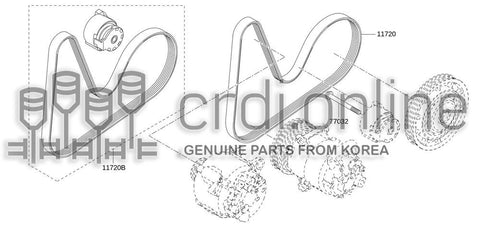 BELT & PULLEY KIT(W/O PULLEY) 11720-3694R 117203694R 11720 3694R