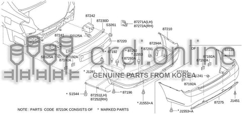 ENERGY ABSORBER-REAR BUMPER 87220-52000 8722052000 87220 52000