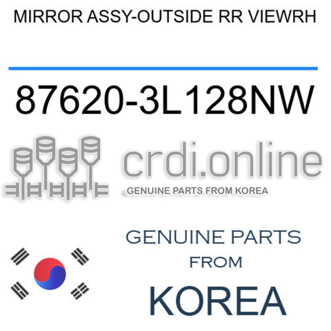 MIRROR ASSY-OUTSIDE RR VIEWRH [ORIGINAL] 87620-3L128NW 876203L128NW 87620 3L128NW