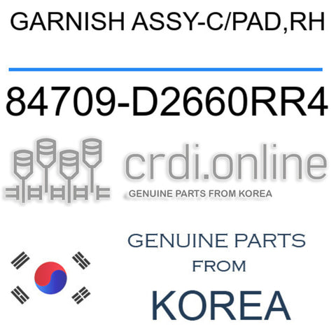 GARNISH ASSY-C/PAD,RH [ORIGINAL] 84709-D2660RR4 84709D2660RR4 84709 D2660RR4