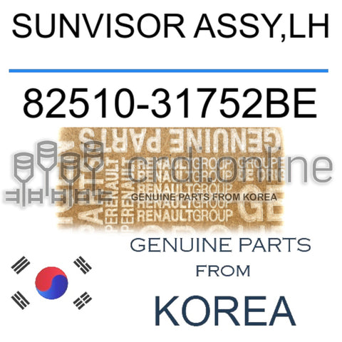 SUNVISOR ASSY,LH [ORIGINAL] 82510-31752BE 8251031752BE 82510 31752BE