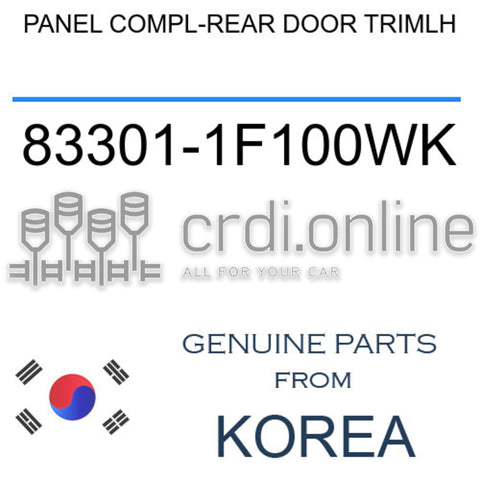 PANEL COMPL-REAR DOOR TRIMLH [ORIGINAL] 83301-1F100WK 833011F100WK 83301 1F100WK