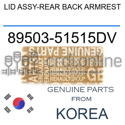 LID ASSY-REAR BACK ARMREST [ORIGINAL] 89503-51515DV 8950351515DV 89503 51515DV