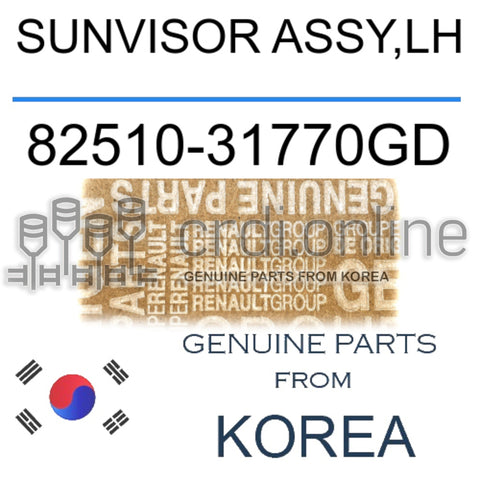 SUNVISOR ASSY,LH [ORIGINAL] 82510-31770GD 8251031770GD 82510 31770GD