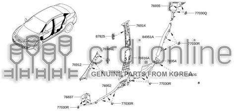 SEAL-FRONT DOORLOWER LH 76952-0014R 769520014R 76952 0014R
