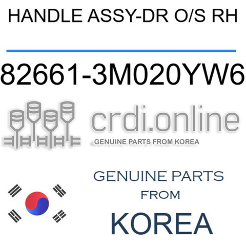 HANDLE ASSY-DR O/S RH [ORIGINAL] 82661-3M020YW6 826613M020YW6 82661 3M020YW6