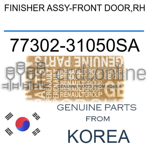 FINISHER ASSY-FRONT DOOR,RH [ORIGINAL] 77302-31050SA 7730231050SA 77302 31050SA
