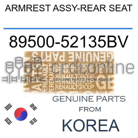 ARMREST ASSY-REAR SEAT [ORIGINAL] 89500-52135BV 8950052135BV 89500 52135BV
