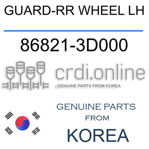 GUARD-RR WHEEL LH [ORIGINAL] 86821-3D000 868213D000 86821 3D000