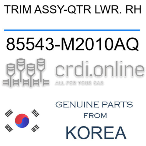 TRIM ASSY-QTR LWR. RH 85543-M2010AQ 85543M2010AQ 85543 M2010AQ