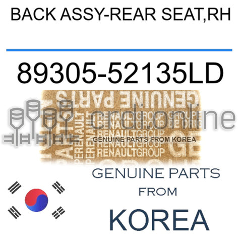 BACK ASSY-REAR SEAT,RH [ORIGINAL] 89305-52135LD 8930552135LD 89305 52135LD