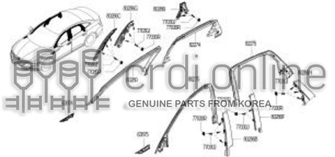 DOOR FRAME-MOUNTINGREAR 3RD RH 82234-5666R 822345666R 82234 5666R