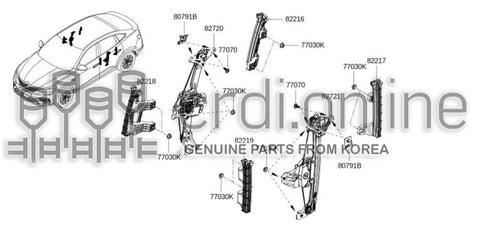 REGULATOR ASSY-REAR DOORRH 82720-1313R 827201313R 82720 1313R