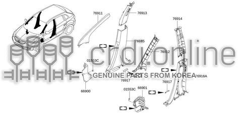 ESCUTCHEON ASSY-CENTER PILLAR LOWER 76917-JY00A 76917JY00A 76917 JY00A