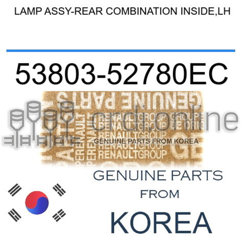 LAMP ASSY-REAR COMBINATION INSIDE,LH [ORIGINAL] 53803-52780EC 5380352780EC 53803 52780EC