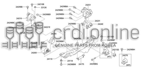 INSULATOR ASSY-ENGINE MOUNTINGFRONT 24260-31000 2426031000 24260 31000