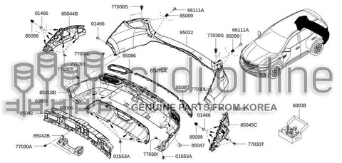 BRACKET-REAR BUMPERUPPER RH 85044-3718R 850443718R 85044 3718R