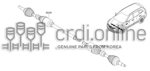 SHAFT ASSY-FRONT DRIVE.LH 39101-4BD0B 391014BD0B 39101 4BD0B