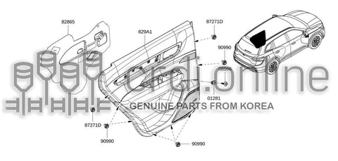 PAD-REAR DOORUPPER LH 82865-1916R 828651916R 82865 1916R