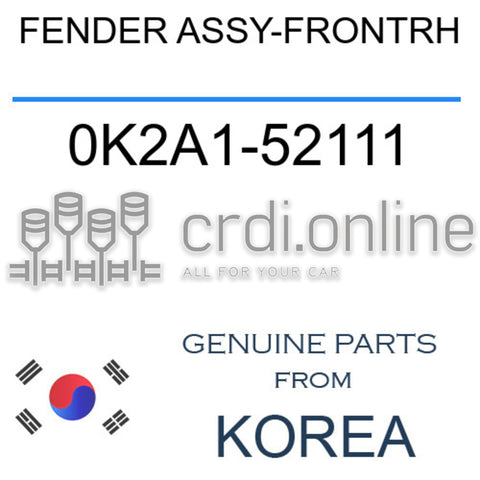 FENDER ASSY-FRONTRH [ORIGINAL] 0K2A1-52111 0K2A152111 0K2A1 52111
