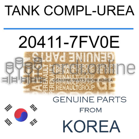 TANK COMPL-UREA [ORIGINAL] 20411-7FV0E 204117FV0E 20411 7FV0E