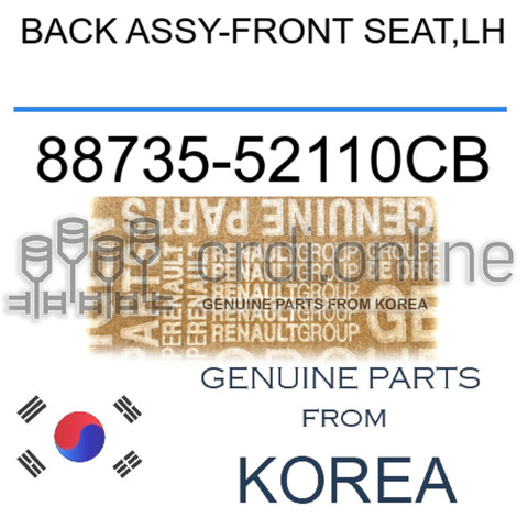 BACK ASSY-FRONT SEAT,LH [ORIGINAL] 88735-52110CB 8873552110CB 88735 52110CB