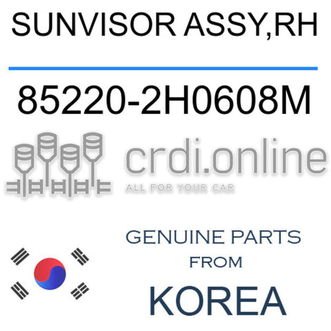 SUNVISOR ASSY,RH 85220-2H0608M 852202H0608M 85220 2H0608M