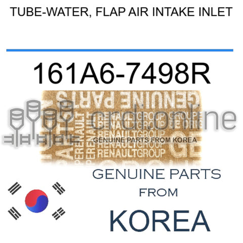 TUBE-WATER, FLAP AIR INTAKE INLET [ORIGINAL] 161A6-7498R 161A67498R 161A6 7498R