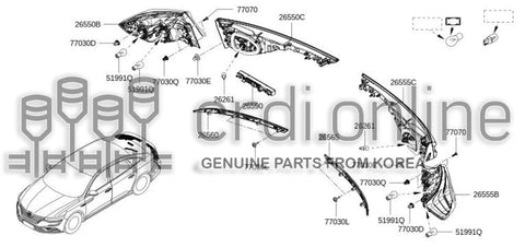 REFLECTOR ASSY-REFLEXRH 26560-2550R 265602550R 26560 2550R