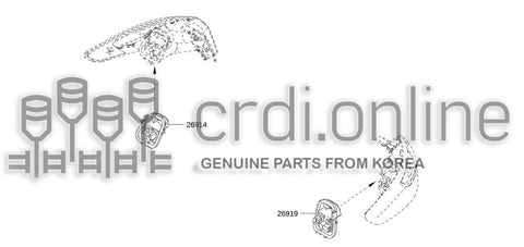 LAMP BULB HOLDER-REAR COMBINATION OUTSIDERH 26914-9865R 269149865R 26914 9865R