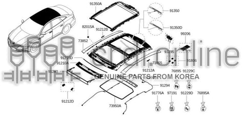 DEFLECTOR ASSY-SUNROOF 91280-9537R 912809537R 91280 9537R